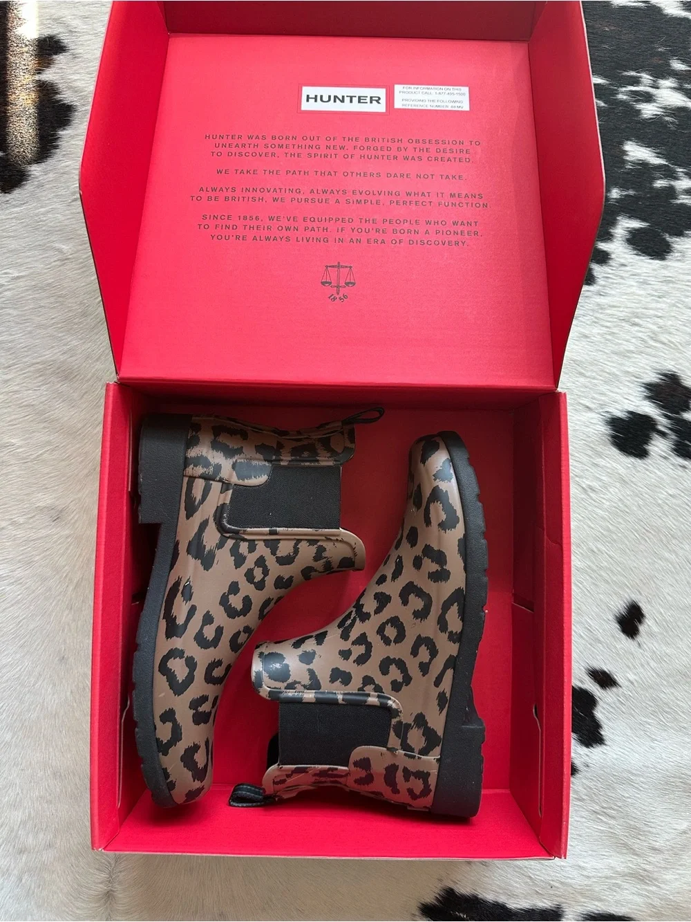 HUNTER Leopard Print Chelsea Rain Boots - Brown/Black
